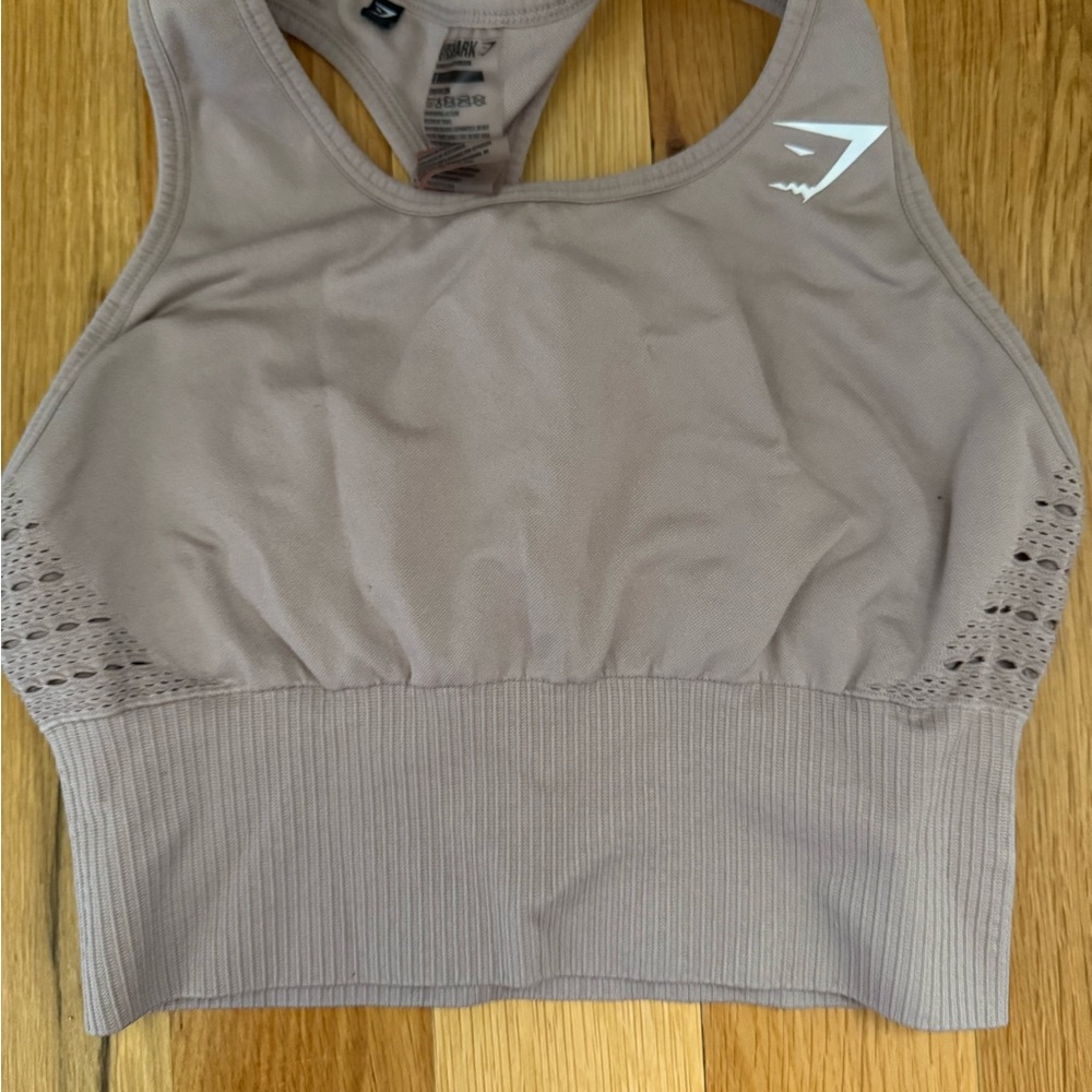 Gymshark Energy+ Seamless Crop Top: Taupe